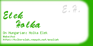 elek holka business card